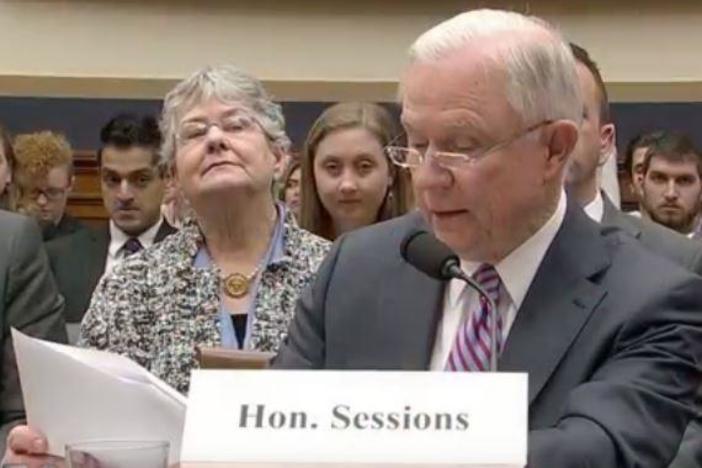 Attorney General Jeff Sessions testified on Capitol Hill.