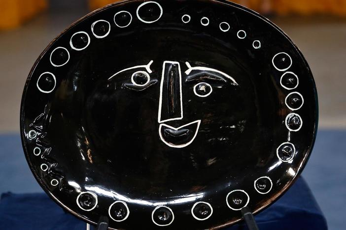 In Boise, Hour 1, Stuart Slavid appraises a 1955 Madoura plate by Picasso.
