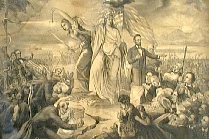 Appraisal: 1865 Civil War Allegory Lithograph, from Vintage Providence.