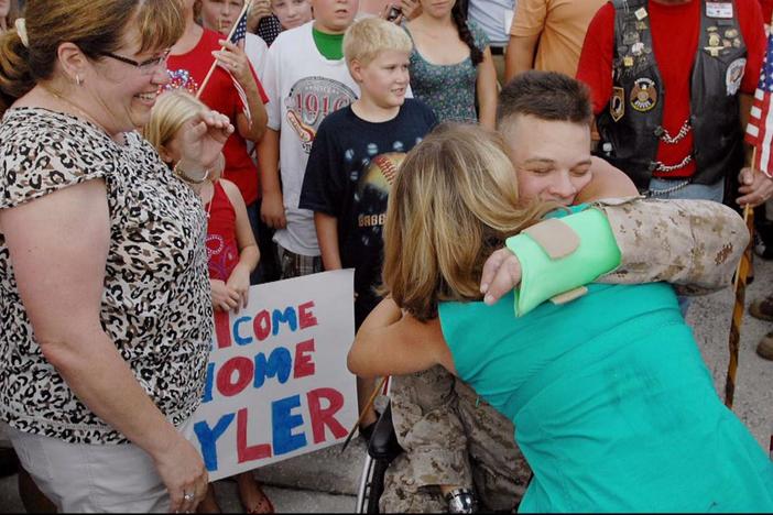 Disabled veterans speak about the difficulty of coming home & adjusting to civilian life.