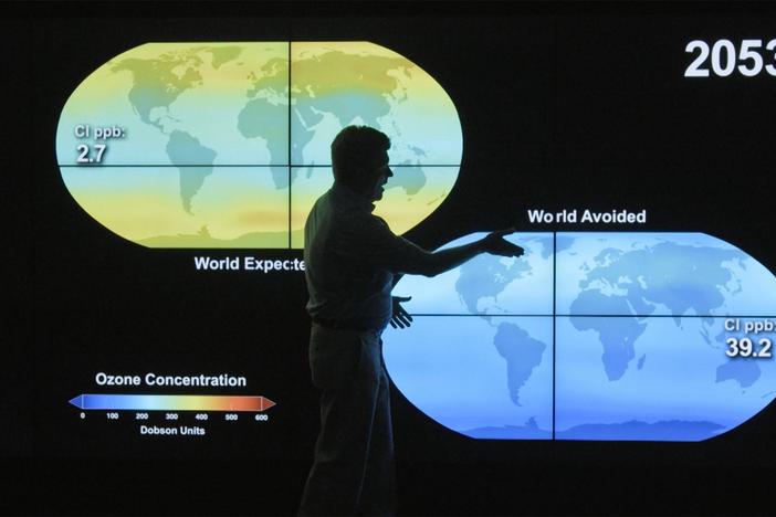 Computer Models at NASA showing World Predicted versus World Avoided.