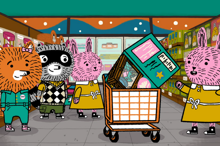 Nico and Arugula go to the store to buy only what they need for hamster-sitting.