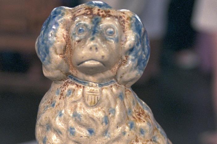 Appraisal: 1889 American Stoneware Spaniel, from San Diego.