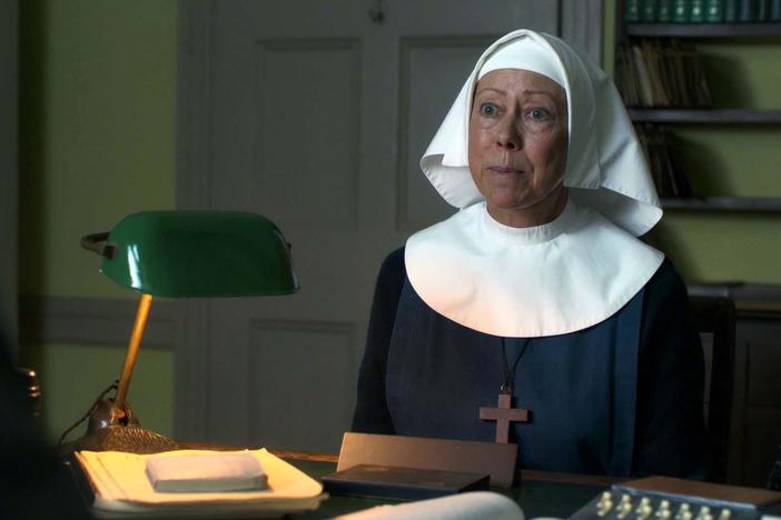 Sister Julienne tells Dr. Turner about the imminent threats to Nonnatus house.