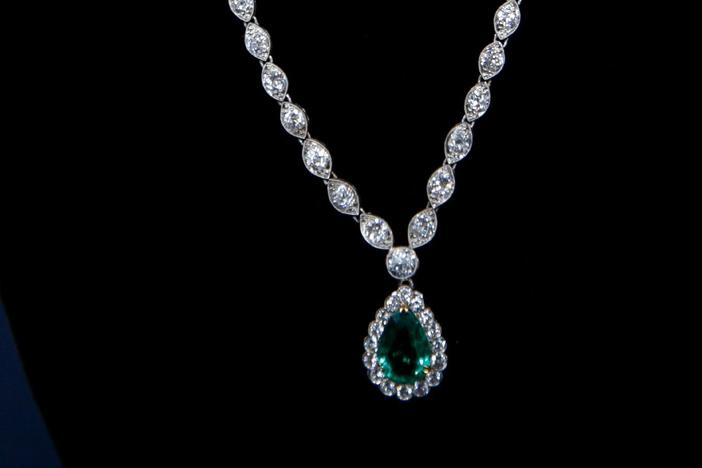 Appraisal: Emerald & Diamond Necklace, ca. 1900