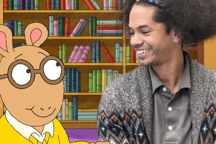 Arthur meets Mychal the Librarian, who helps him find his lost library card.