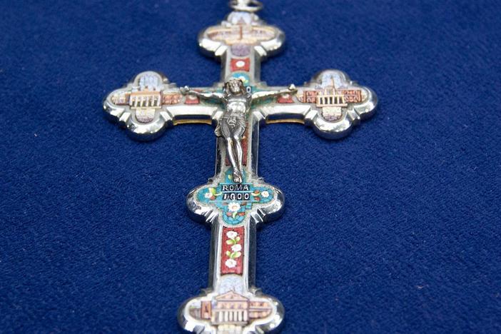 Appraisal: Micromosaic Cross Blessed by Two Popes