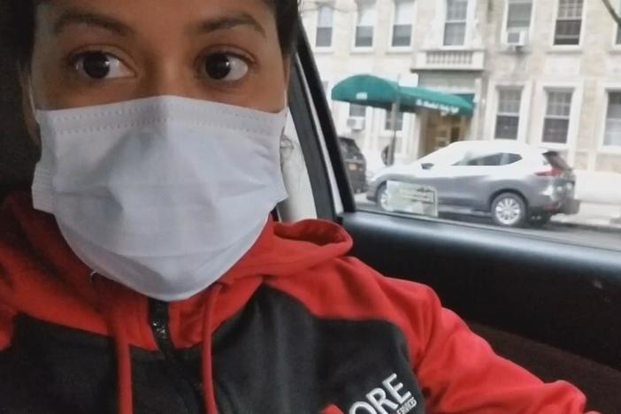 Judith C. makes a last-minute food delivery with new safety precautions in place.