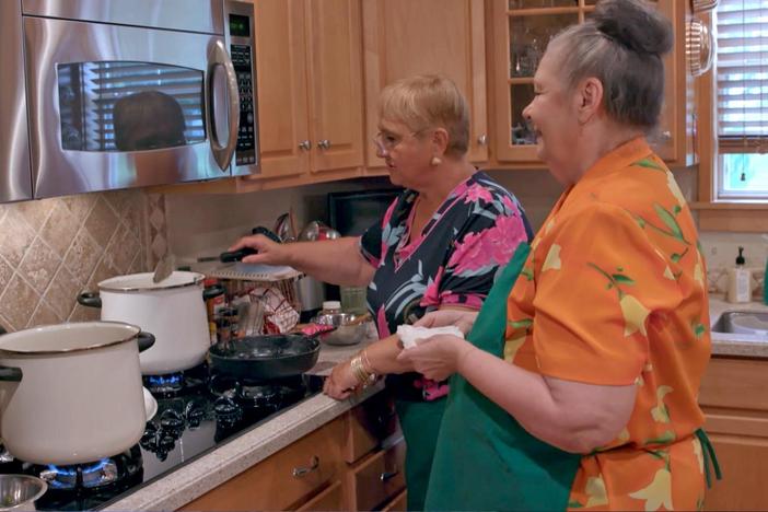 Lidia and Lillie Delphin make a traditional Creole Gumbo to share with friends.