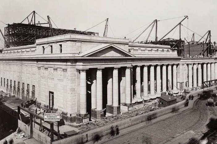 The masonry work on Pennsylvania Station began in 1908. 