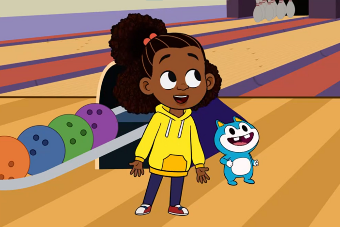 Lyla, Louis and Lydia go bowling where Lydia teaches Lyla how to bowl and they dance