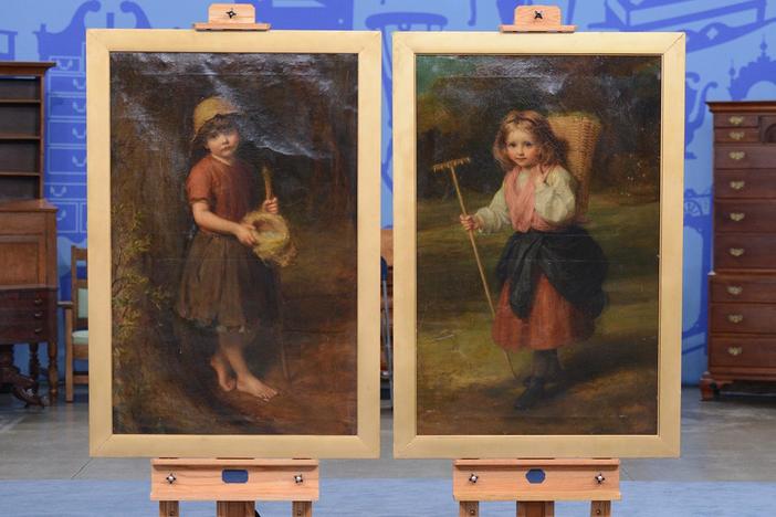 Appraisal: 1887 Frank Bramley Oil Paintings, from Birmingham, Hour 3.