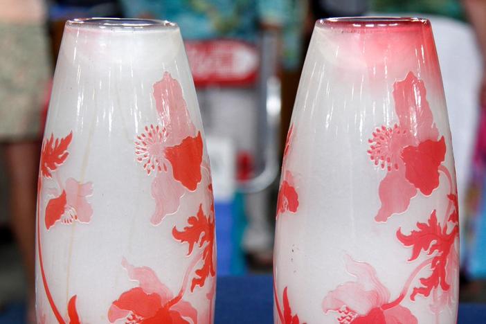 Appraisal: Émile Gallé Cameo Glass Vases, ca. 1900, from Myrtle Beach Hour 1.