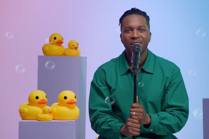 Leslie Odom Jr. sings an acoustic version of "Rubbie Duckie" for bathtime!