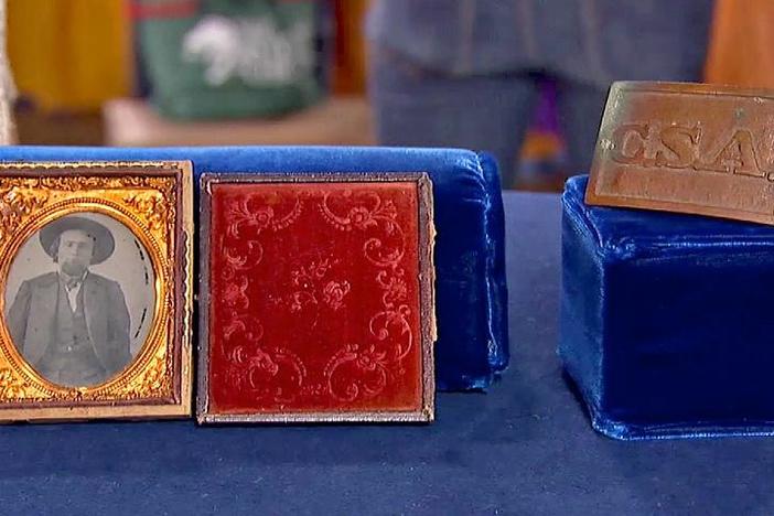 Appraisal: Civil War Confederate Buckle & Photo, from Knoxville Hour 2.