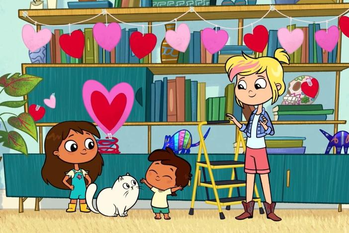 Rosie, Crystal, and Iggy are decorating the house for Valentines Day!