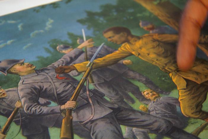 Tukufu and fellow host Elyse Luray track down the true story behind a WWI poster.