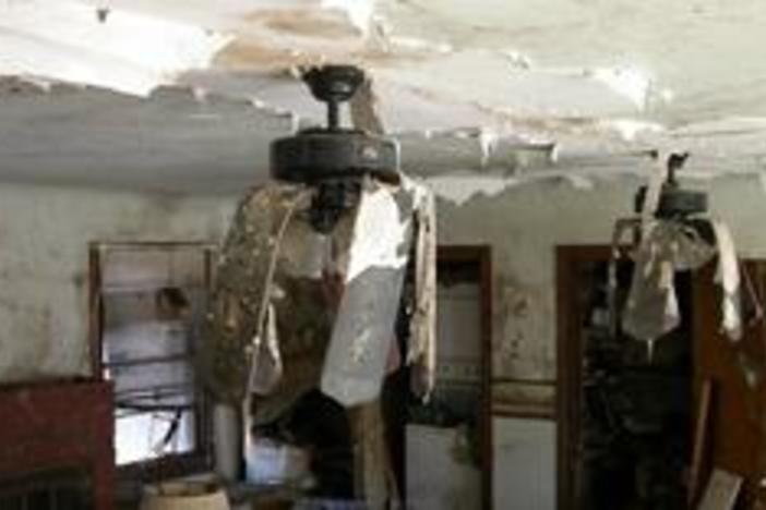This piece shows the incredible impressions left in the mud and mold on a kitchen counter.