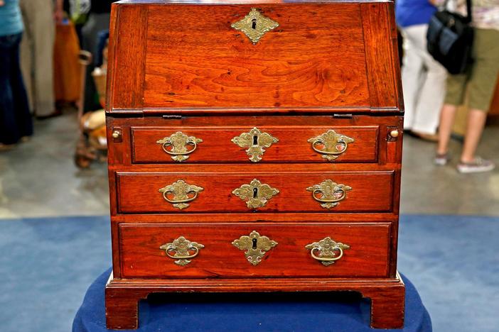 Appraisal: Miniature Queen Anne Desk, ca. 1750, from Richmond Hour 2.