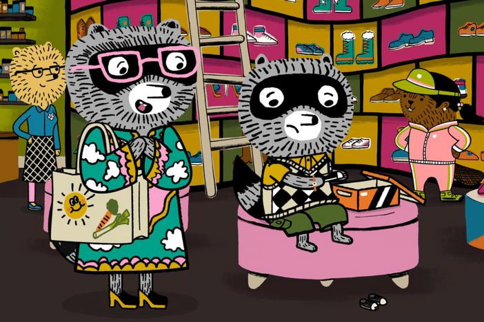 Carl and his Mama shop for new Pro Court Flyer Low Tops in Licorice Black.