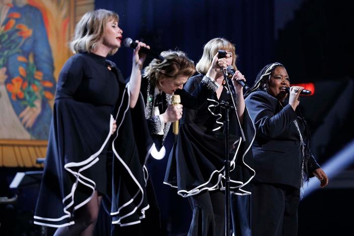 Brandi Carlile, Lucius and Celisse perform "Shine" at the 2023 Gershwin Prize.