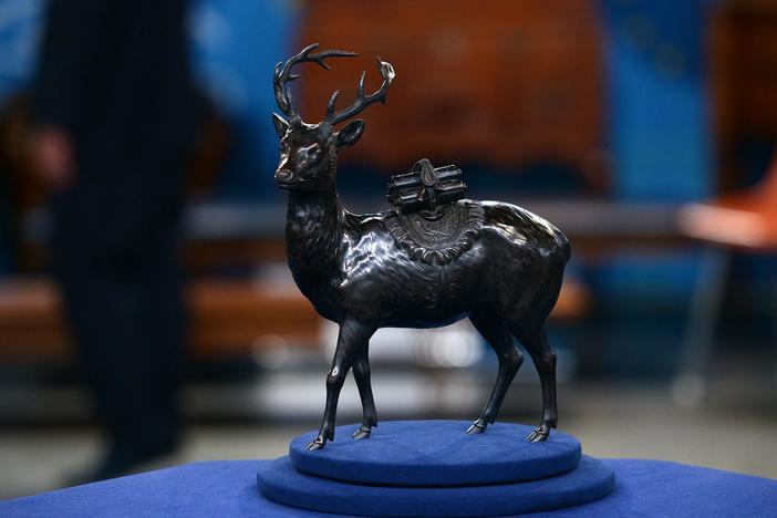 Appraisal: Bronze Deer Censer Attributed to Kuniharu, ca. 1880, from Indianapolis Hour 2.