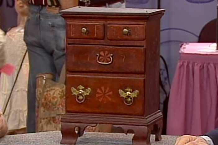 Appraisal: 1778 Chippendale Miniature Walnut Chest, in Vintage Birmingham.