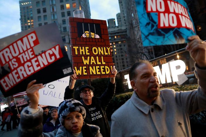 News Wrap: Activists protest Trump's national emergency