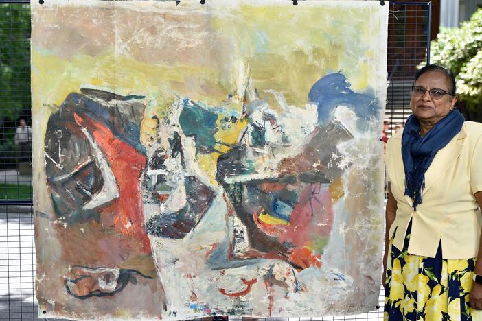 Appraisal: Paul Burlin Oil Painting, ca. 1950