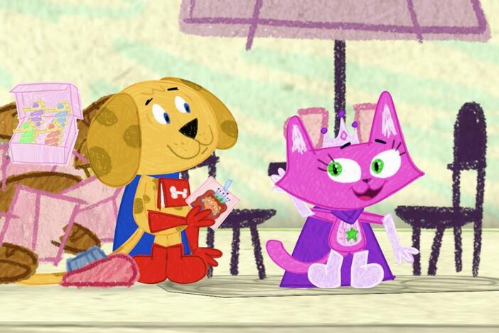 Whyatt can't wait to show his friends his new comic book, the Pet Pack.