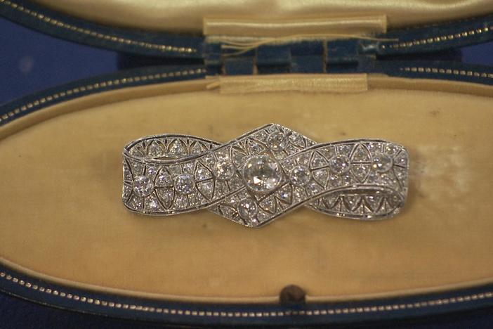 Appraisal: Art Deco Diamond & Platinum Brooch, ca. 1930