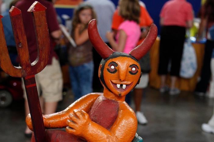 Appraisal: Carved Wood Devil Figure, ca. 1925, from Kooky & Spooky.