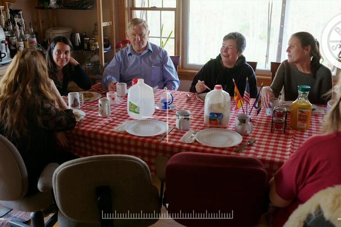 Sue and her husband reunite and attend a dinner with an electrohypersensitivity group.