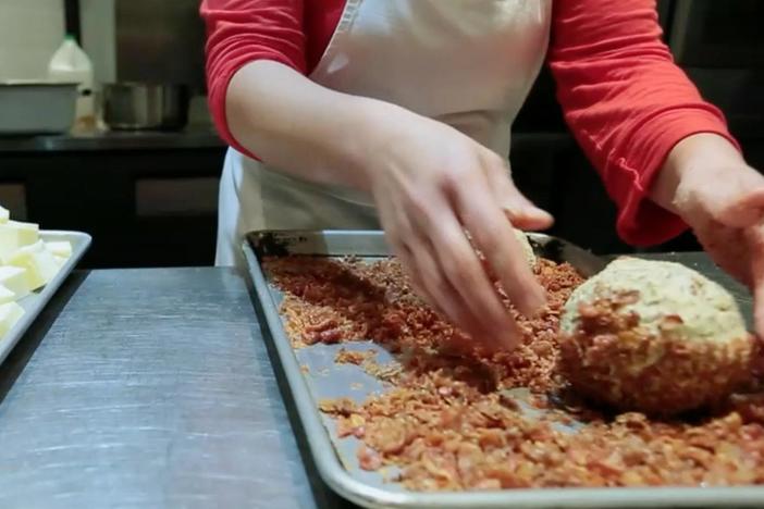 Vivian prepares her take on a classic holiday party appetizer: the cheese ball.