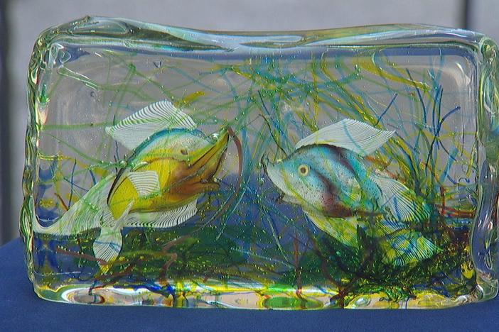 Appraisal: Murano Glass Aquarium Block, ca. 1960