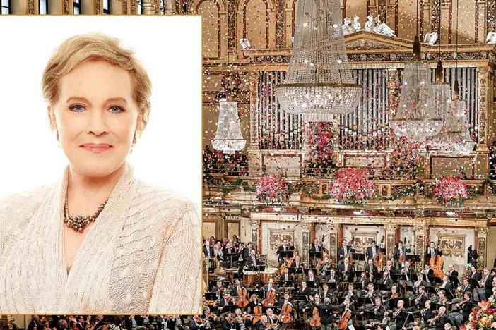 Julie Andrews hosts the annual New Year’s Day celebration with the Vienna Philharmonic.