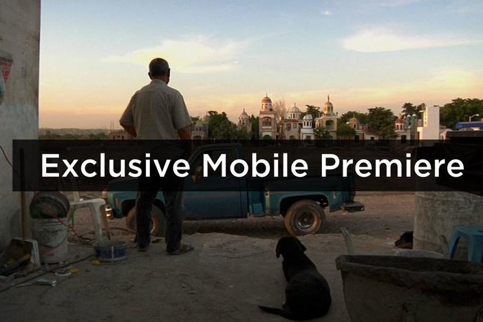 From dusk to dawn, a guard watches over the mausoleums of Mexican drug lords.