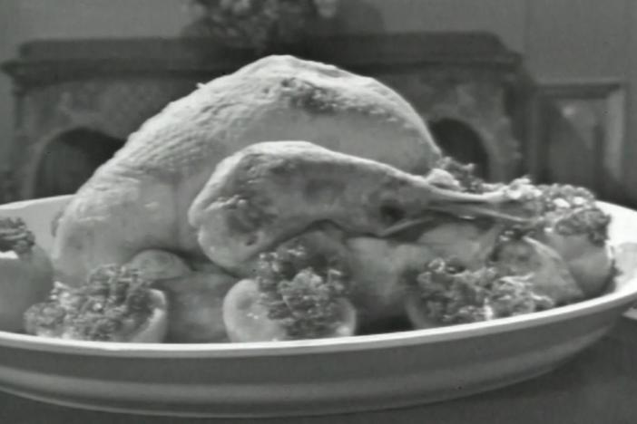 The French Chef's Julia Child makes the usual vegetables unusual, for accompanying foul.
