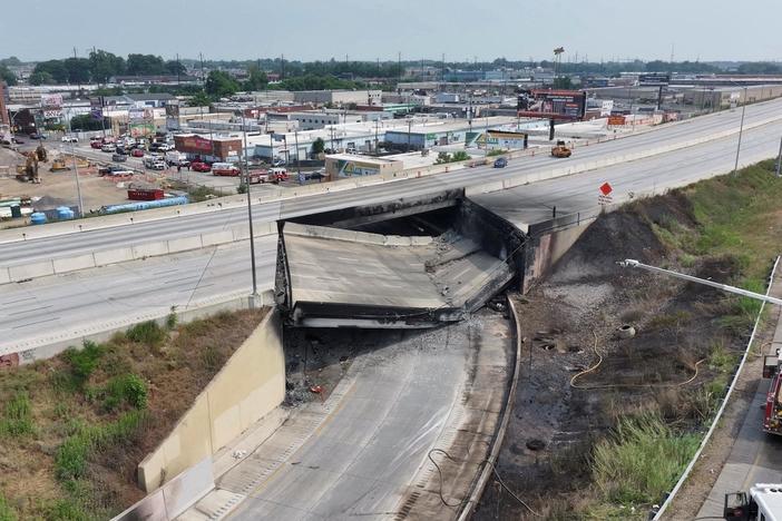 News Wrap: Rebuilding collapsed I-95 overpass in Philadelphia could take several months