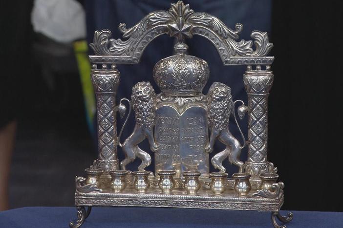 Appraisal: 20th-Century German Silver Hanukkah Menorah, from Santa Clara, Hour 1.