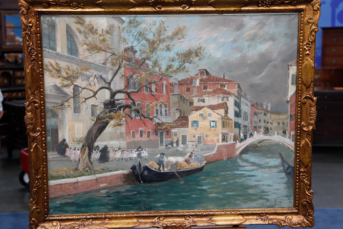 Appraisal: Italico Brass "Venetian View" Oil, ca. 1920, in San Jose, Hour 3.
