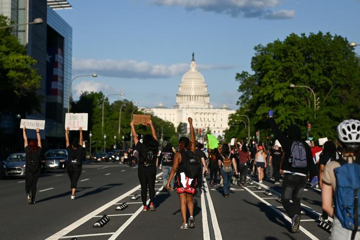 Protests near White House grow, a day after police cleared people for Trump photo op