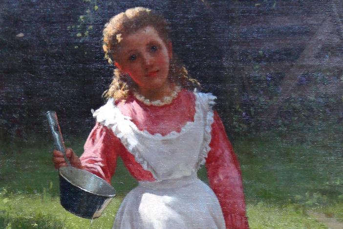 1876 John George Brown Oil Painting