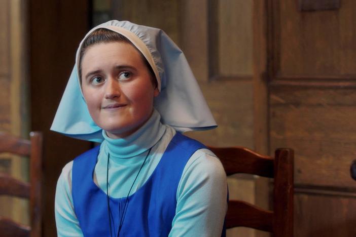 Sister Hilda, Sister Francis and Violet preview potential new uniforms.