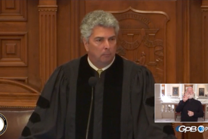 Chief Justice Michael P. Boggs’ first speech to the House and Senate, in the Capitol.