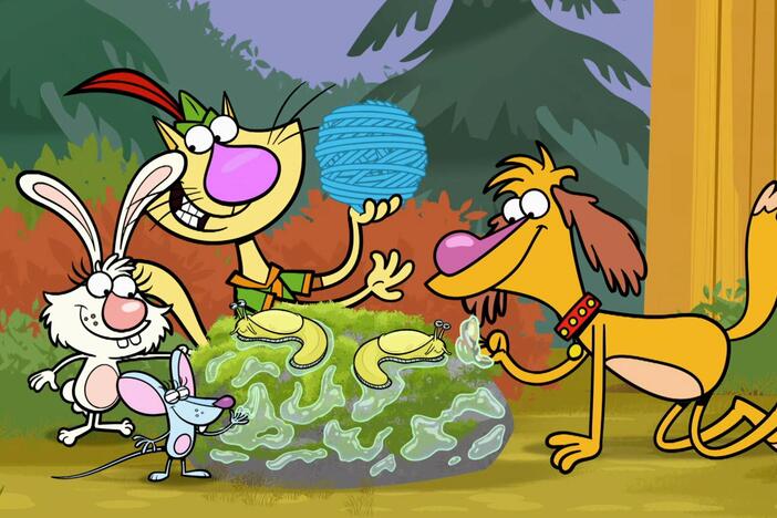 Nature Cat finds a super slimy banana slug, while searching for his favorite yarn ball.