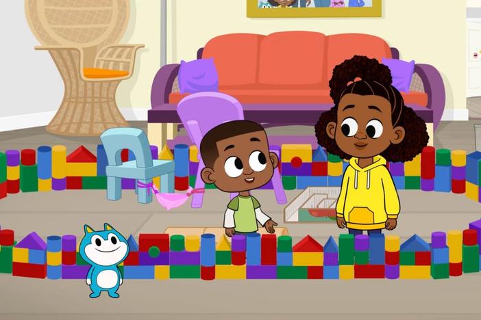 Lyla, Luke, and Stu create the perfect playground for Sammy the hamster.