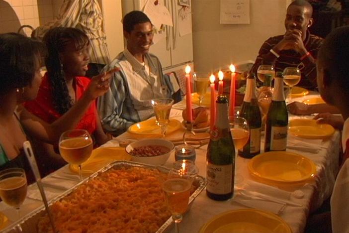 Avery has dinner with her new friends and starts to identify more with her black identity.