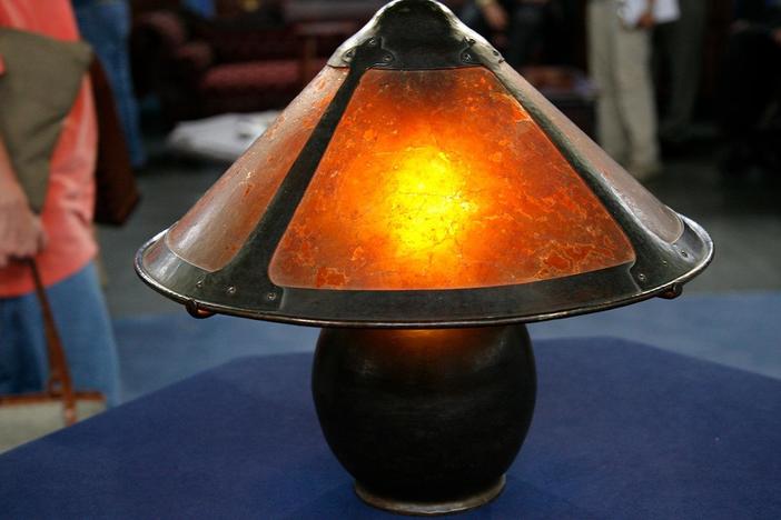 Appraisal: Dirk van Erp Lamp, ca. 1910