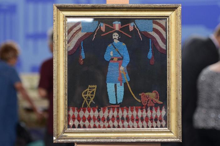 Appraisal: Beaded Patriotic Scene, ca. 1870, from Albuquerqu, Hour 3.